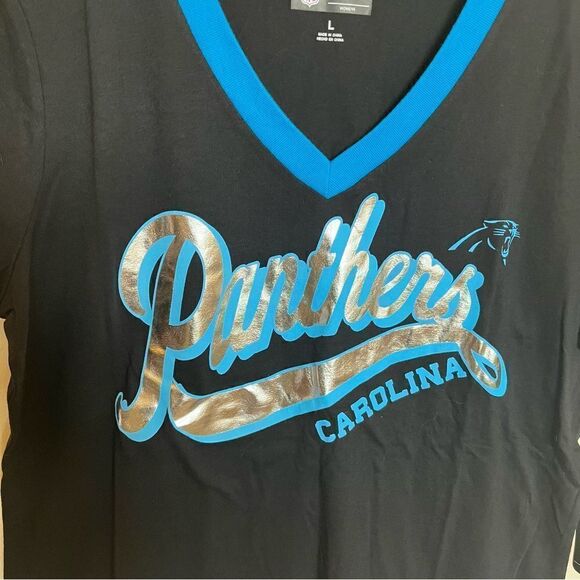 NFL Women’s Carolina Panthers V neck Tee - Picture 3 of 10